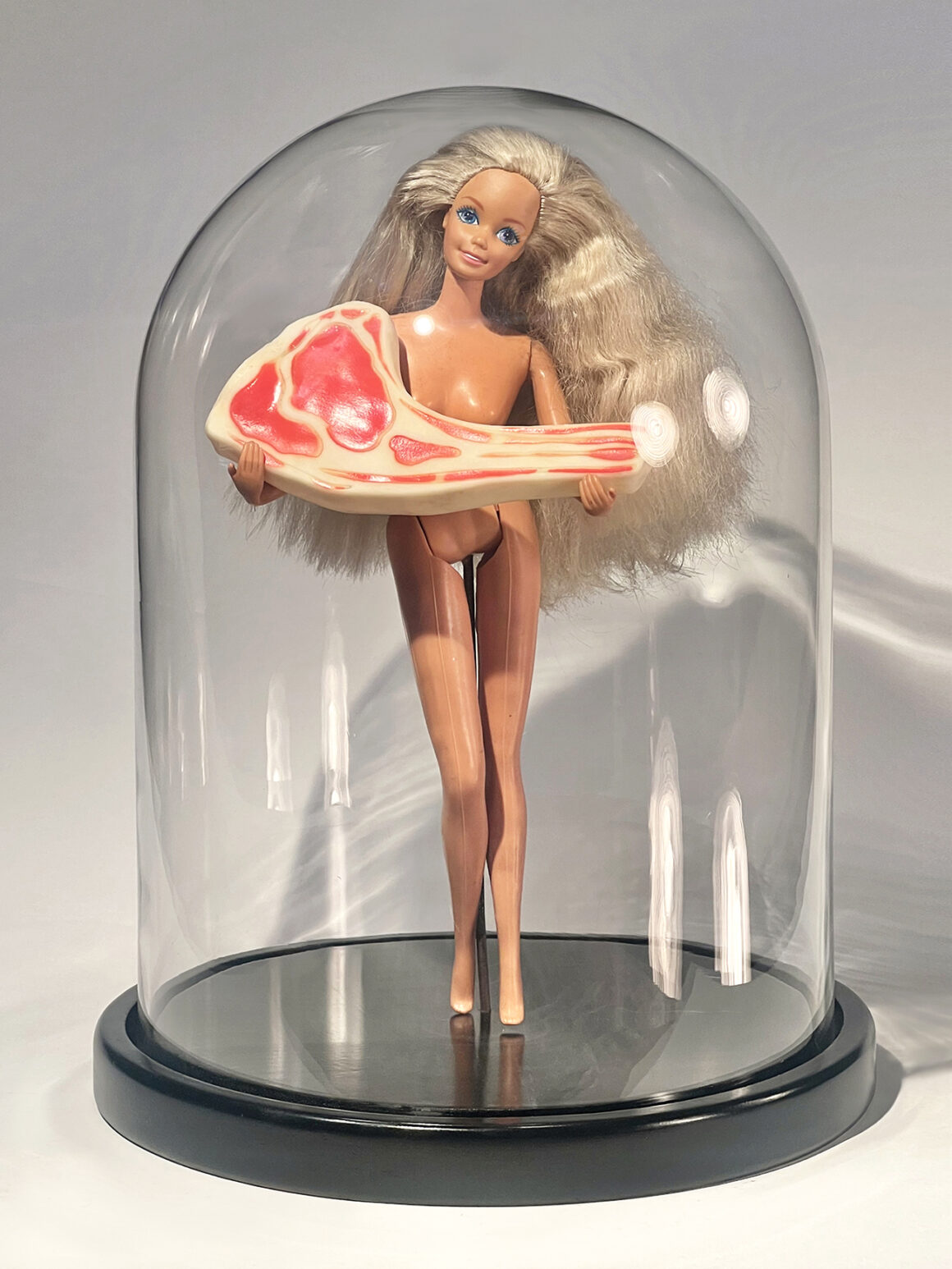 'Barbie with Meat' (assemblage, 11 in x 6 in) by Mark Ryden