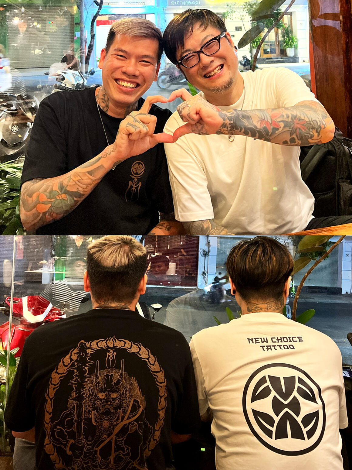 Tattoo artist Jun (left), @jun_newchoice
