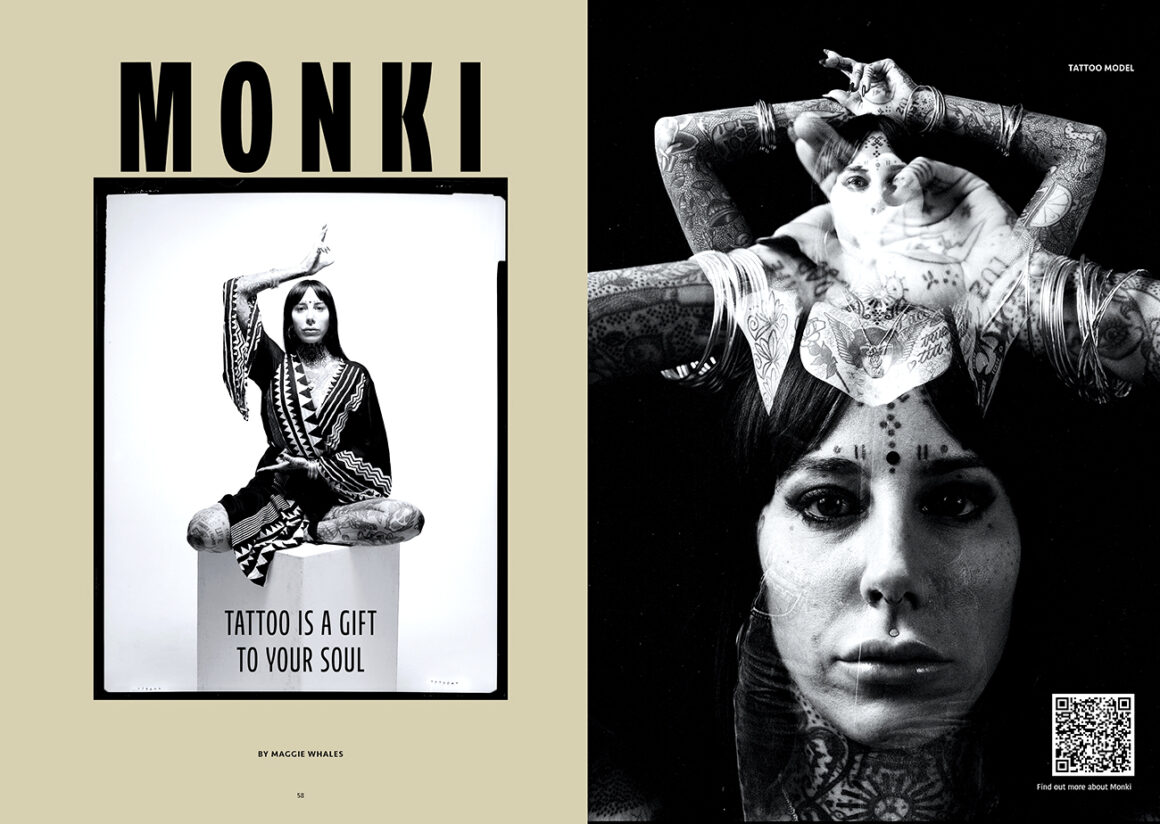 Tattoo model Monki. Tattoo is a gift to your soul