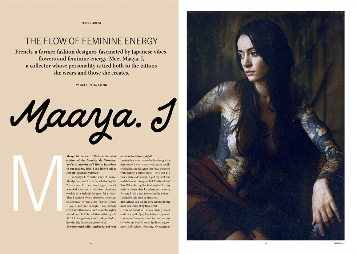 The feminine energy of French tattooer Maaya J