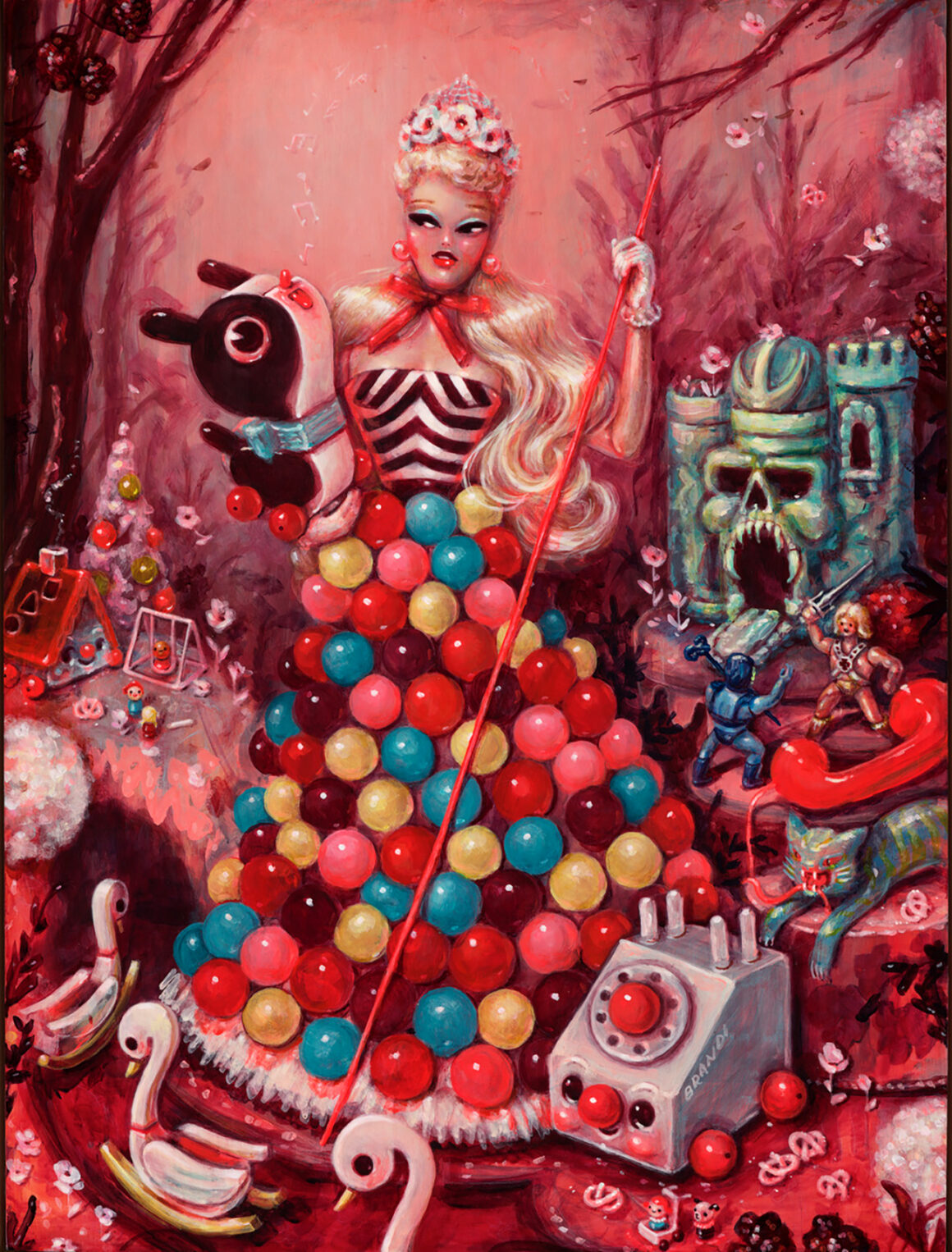 'Thrill Of It All' (acrylic on wood panel, 24 in x 18 in) by Brandi Milne